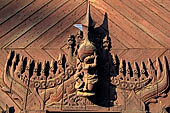 Myanmar - Mandalay, Shwe In Bin Kyaung a wonderful example of the Burmese unique teak architecture and wood-carving art. 